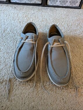 Clarks Casual Men's Canvas Lace-Up Shoes in Light Gray